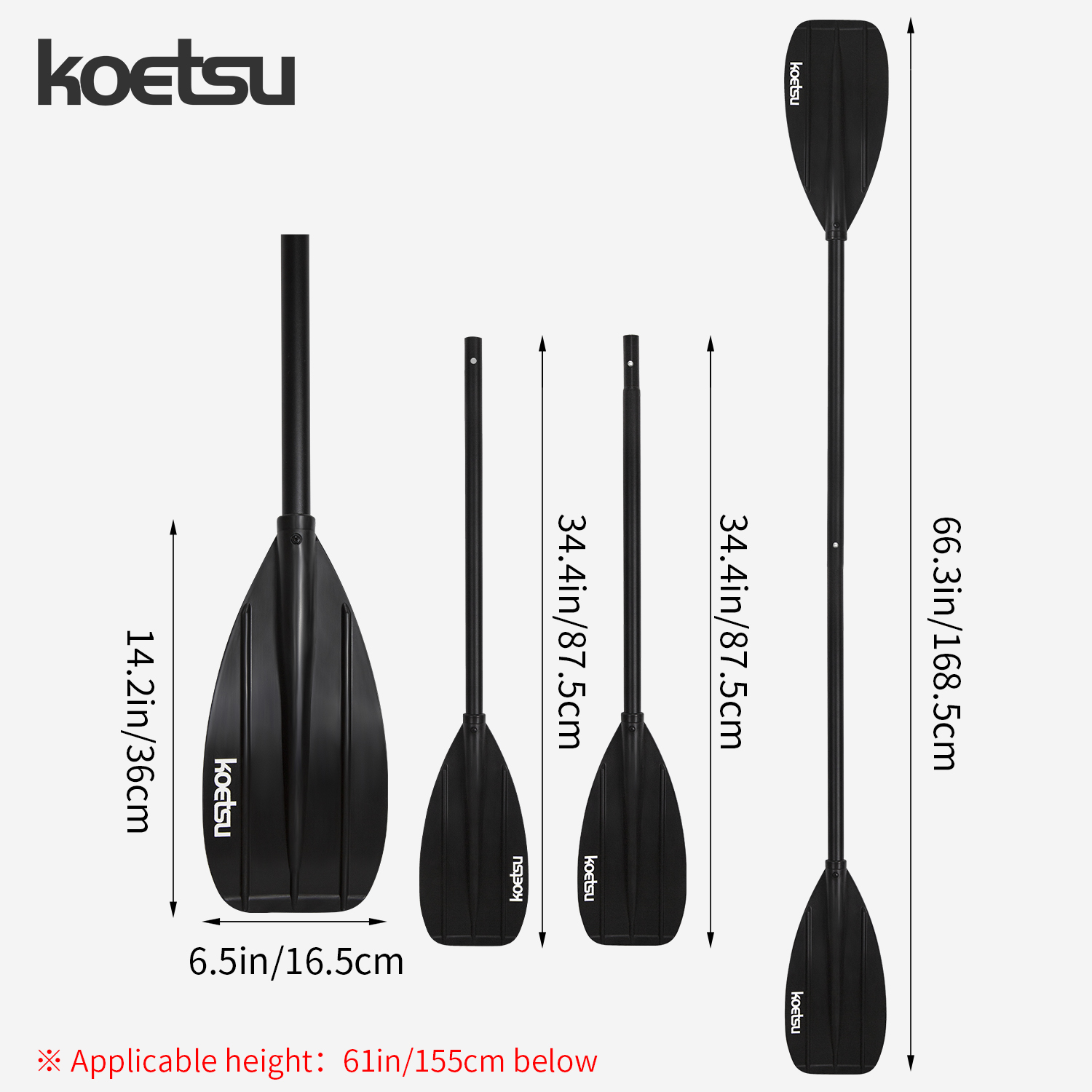 KOETSU Paleta de kayak de dobl - Fishing Kayak Paddle reseña y precio