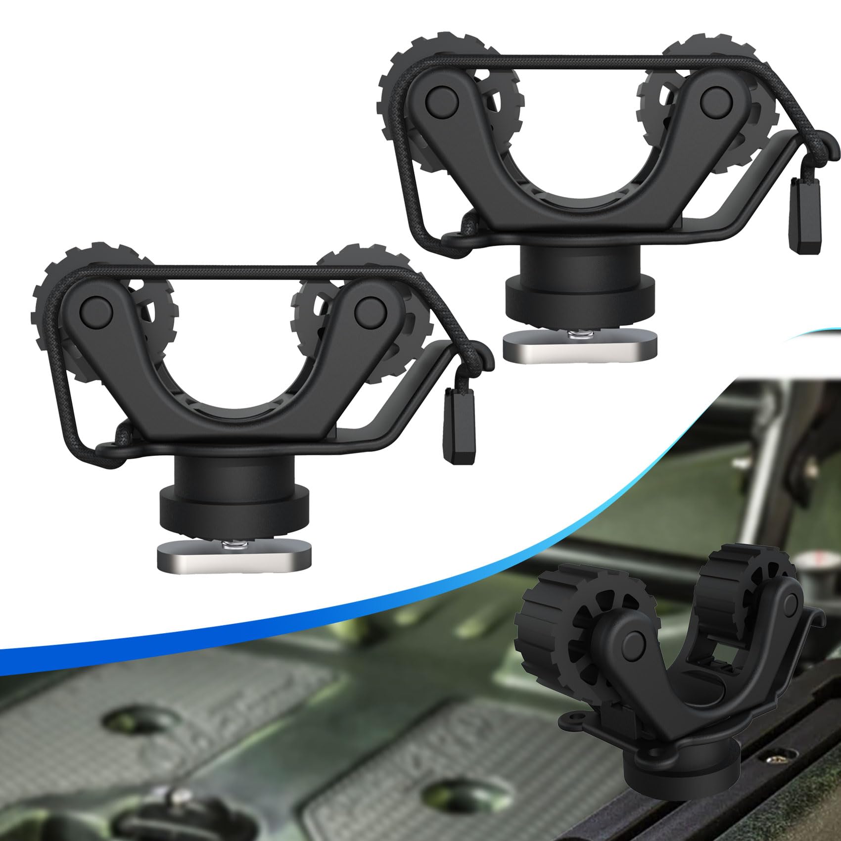 Soporte de paleta para riel de - Fishing Kayak Rod Holder reseña y precio